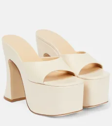 Leather platform mules Leather platform mules