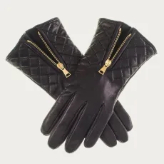 Leather Quilted Gloves with Cashmere Lining Leather Quilted Gloves with Cashmere Lining
