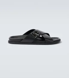 Leather slides Leather slides