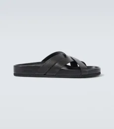 Leather slides Leather slides