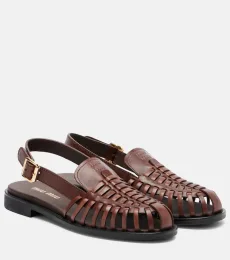 Leather slingback fisherman sandals