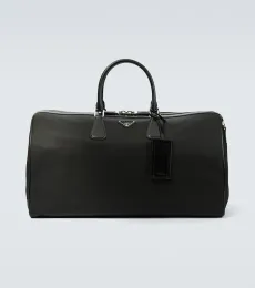 Leather-trimmed duffel bag Leather-trimmed duffel bag