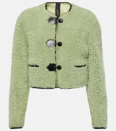 Leather-trimmed shearling jacket Leather-trimmed shearling jacket