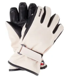 Leather-trimmed ski gloves Leather-trimmed ski gloves