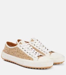 Leather-trimmed tweed sneakers Leather-trimmed tweed sneakers