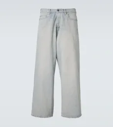 Leather-trimmed wide-leg jeans Leather-trimmed wide-leg jeans