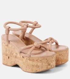 Leather wedge sandals