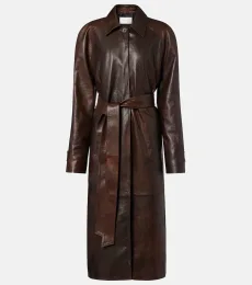 Leather wrap coat