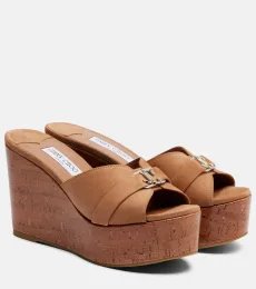 Leda suede wedge mules