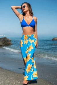 Lemon Glow Floral Trousers - Blue
