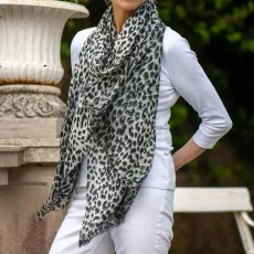 Leopard Print Cashmere and Silk Scarf Leopard Print Cashmere and Silk Scarf