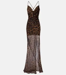 Leopard-print silk maxi dress Leopard-print silk maxi dress