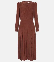Leopard-print silk midi dress Leopard-print silk midi dress