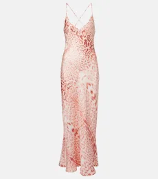 Leopard-print silk satin dress Leopard-print silk satin dress