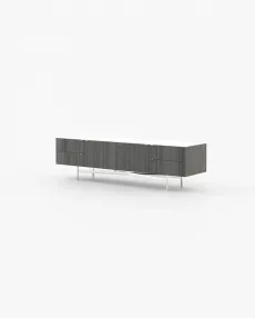 LEWIS Media Unit Grey Eucalyptus Veneer Matte