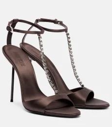 Lidia 105 embellished satin sandals Lidia 105 embellished satin sandals