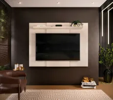 Lido extendable fixed TV wall panel, gloss white