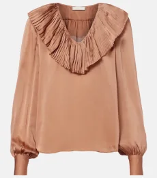 Liese pleated silk satin blouse Liese pleated silk satin blouse