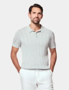 Light Sage Premium Knitted Rib Polo Shirt Light Green Cotton Plain Men's Light Sage Premium Knitted Rib Polo Shirt Light Green Cotton Plain Men's