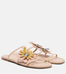 Lilia floral-appliquà leather sandals Lilia floral-appliquà leather sandals