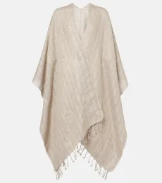 Linen-blend poncho Linen-blend poncho