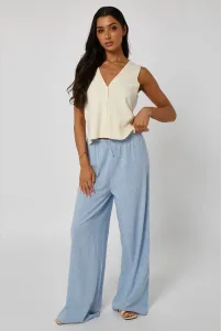 Linen Look Stripe Wide Leg Trouser 14 Linen Look Stripe Wide Leg Trouser 14