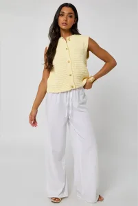 Linen Look Wide Leg Elasticated Trouser 10 Linen Look Wide Leg Elasticated Trouser 10