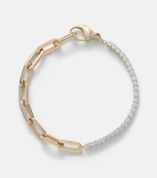 Link 18kt gold chain bracelet with diamonds Link 18kt gold chain bracelet with diamonds