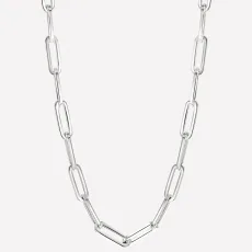 Liz Silver Thick Chain Necklace - Rhodium Plated Silver Liz Silver Thick Chain Necklace - Rhodium Plated Silver
