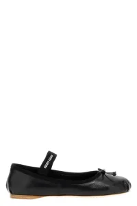 Logo bow ballet flats - Black