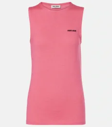 Logo cashmere and silk top Logo cashmere and silk top
