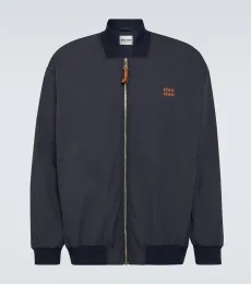 Logo cotton-blend bomber jacket Logo cotton-blend bomber jacket