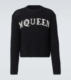 Logo cotton jacquard sweater