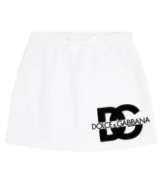 Logo cotton jersey skirt