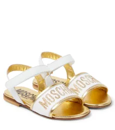 Logo embellished leather sandals Logo embellished leather sandals