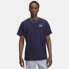 Logo Embroidered Heavyweight Men's Short Sleeve Midnight Navy White XL Logo Embroidered Heavyweight Men's Short Sleeve Midnight Navy White XL
