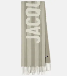 Logo fringed virgin wool scarf Logo fringed virgin wool scarf