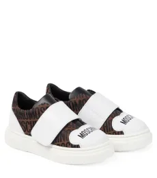 Logo leather-trimmed sneakers Logo leather-trimmed sneakers