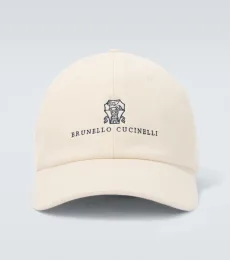 Logo leather-trimmed twill baseball cap Logo leather-trimmed twill baseball cap