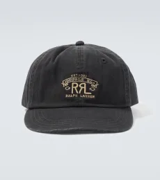 Logo leather-trimmed twill baseball cap Logo leather-trimmed twill baseball cap