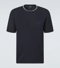 Logo linen and silk T-shirt