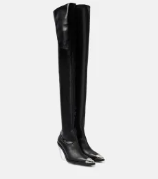 Logo over-the-knee boots