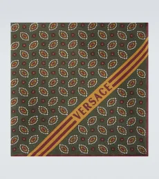 Logo printed silk pocket square Logo printed silk pocket square