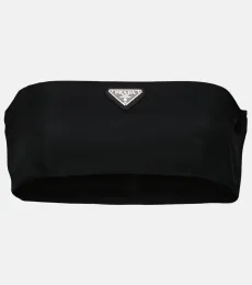 Logo Re-Nylon bandeau top