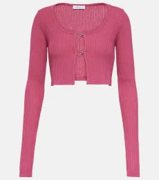 Logo ribbed-knit cropped cardigan Logo ribbed-knit cropped cardigan
