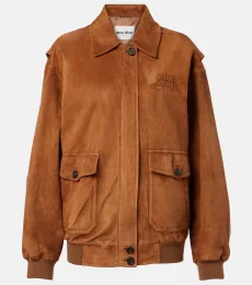 Logo suede blouson jacket Logo suede blouson jacket