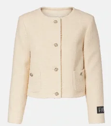 Logo wool-blend boucle jacket Logo wool-blend boucle jacket