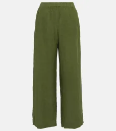 Lola high-rise wide-leg linen pants Lola high-rise wide-leg linen pants