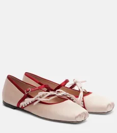 Loli embellished satin ballet flats