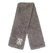 London Womens Furial Faux Fur Wide Scarf in Grey London Womens Furial Faux Fur Wide Scarf in Grey
